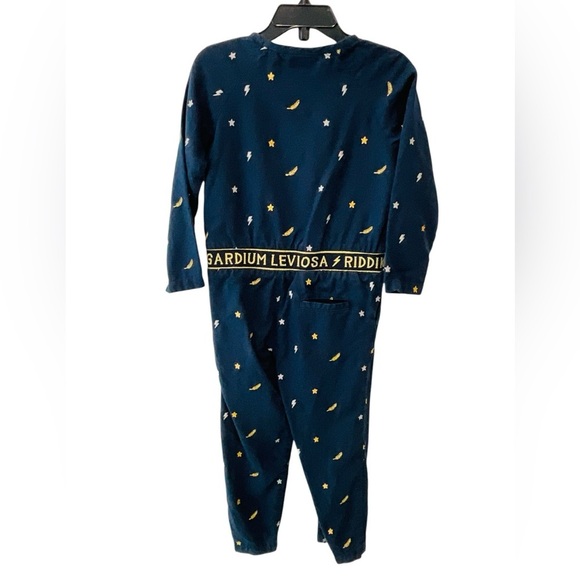 Mini Boden Harry Potter Jumpsuit Size 3-4Y Blue Gold Star Wingardium Leviosa - Picture 4 of 6